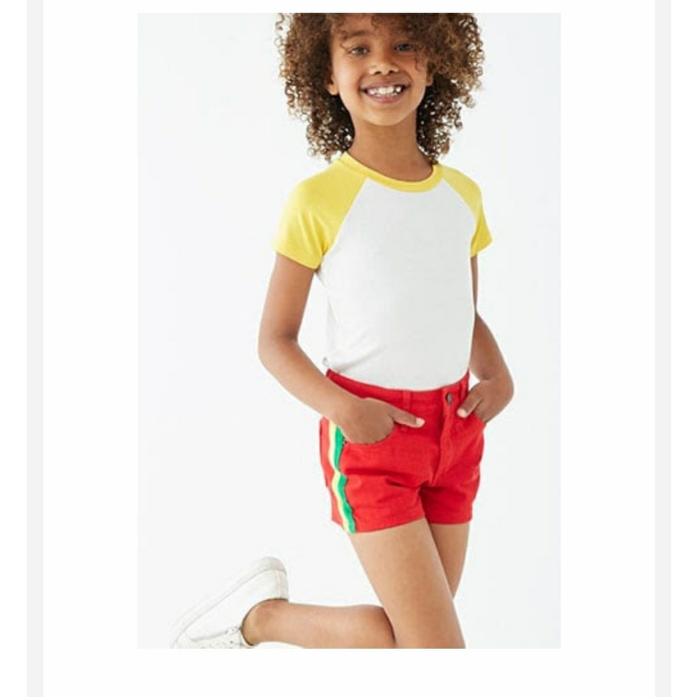 Girls Red Stripped Shorts